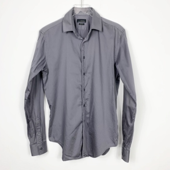 Zara Shirts Zara Man Black Label Gray Slim Fit Button Up Shirt